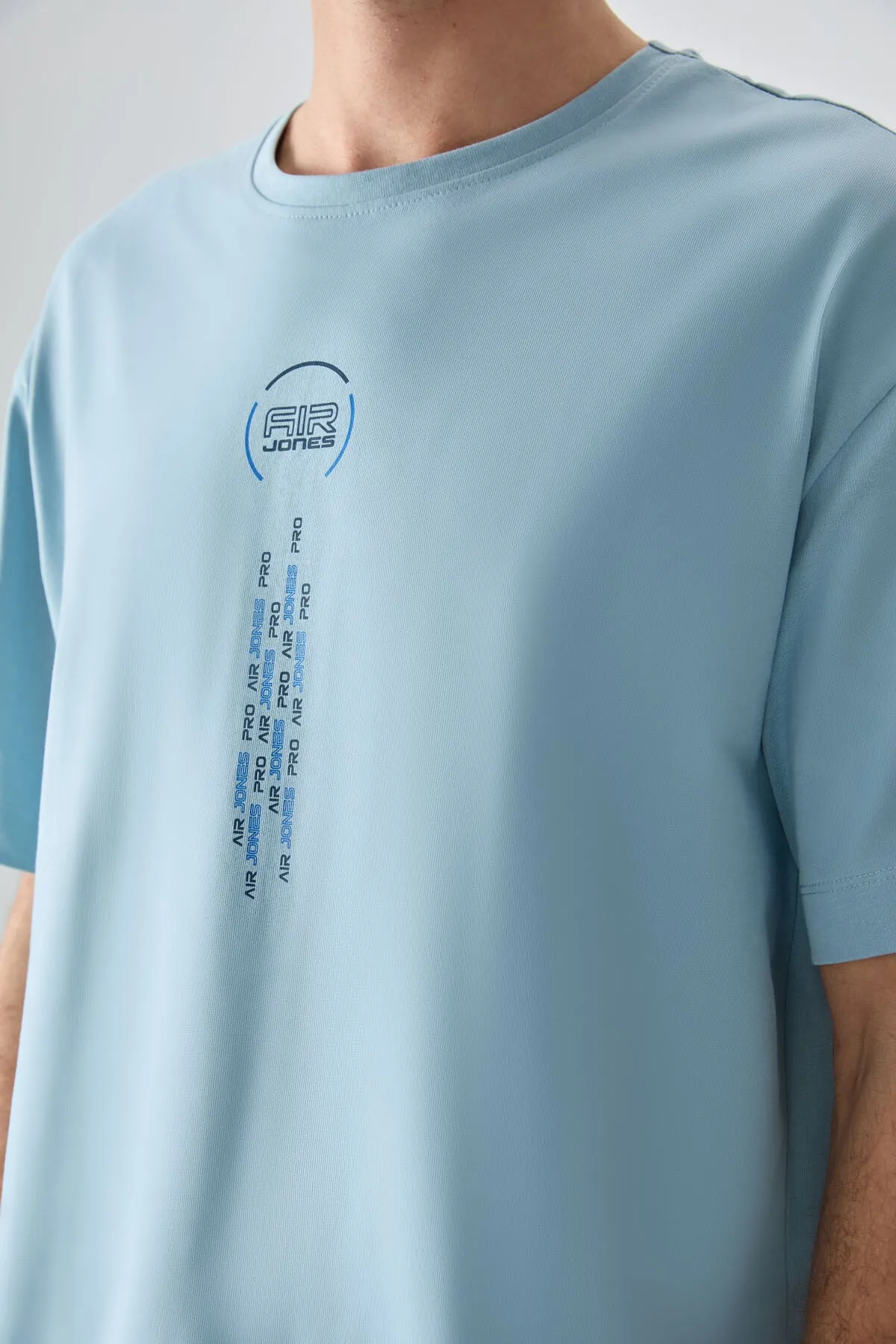 0 pamuk kalin yumuşak dokulu oversize fit baskili erkek t-shirt - 88355