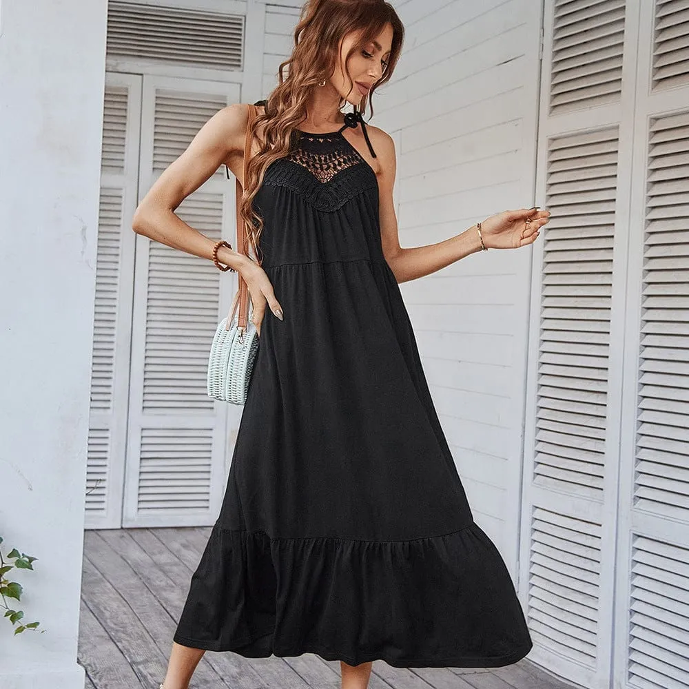 2022 Summer Dress women's Loose Solid Color Casual Maxi Dresses