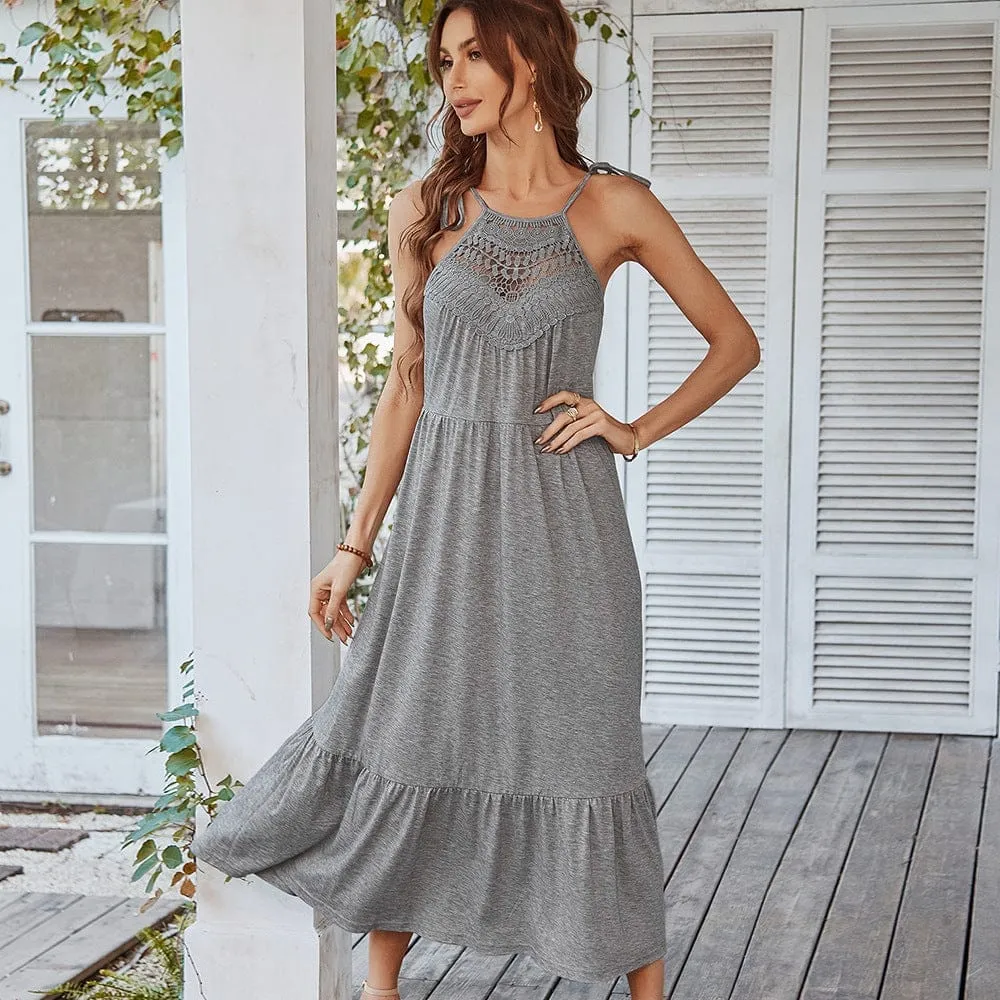 2022 Summer Dress women's Loose Solid Color Casual Maxi Dresses