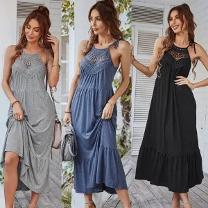 2022 Summer Dress women's Loose Solid Color Casual Maxi Dresses