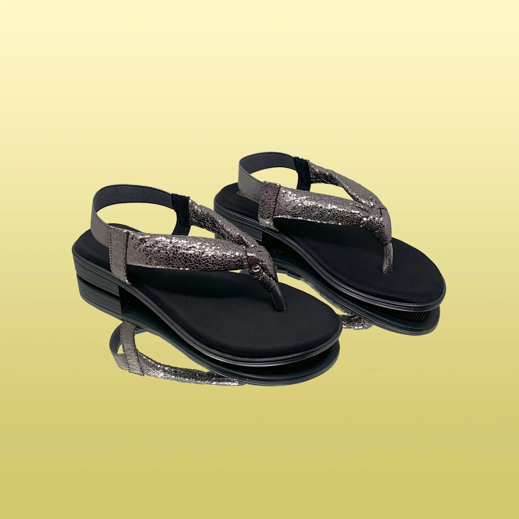Black Metallic Knot Sandals