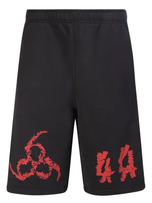 Black/ red bermuda cottone