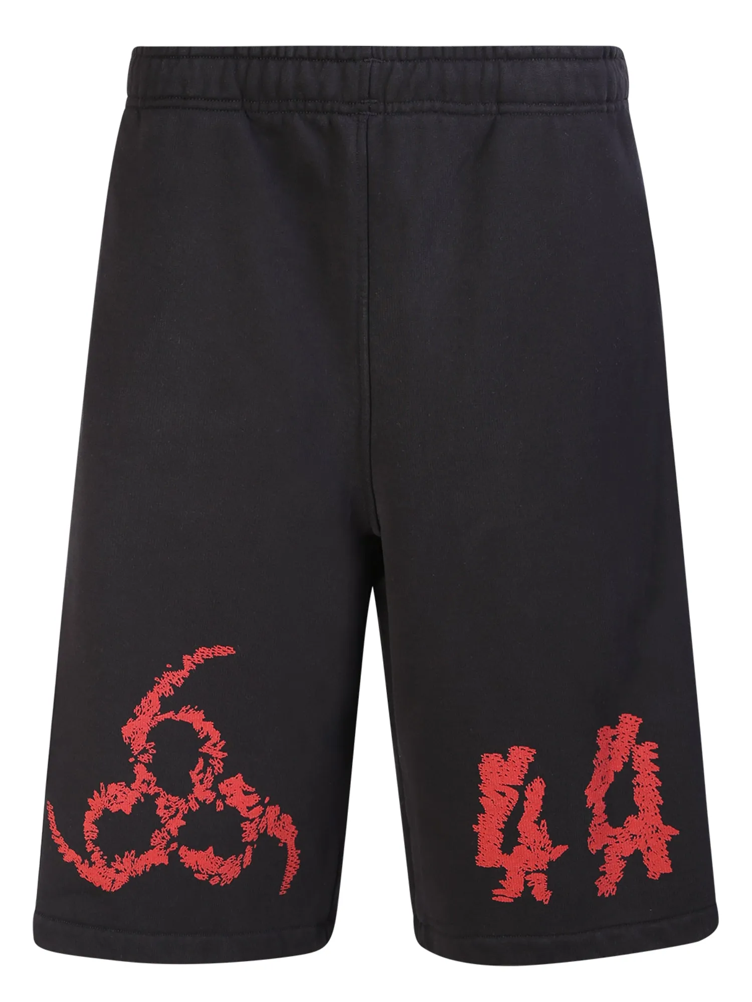 Black/ red bermuda cottone
