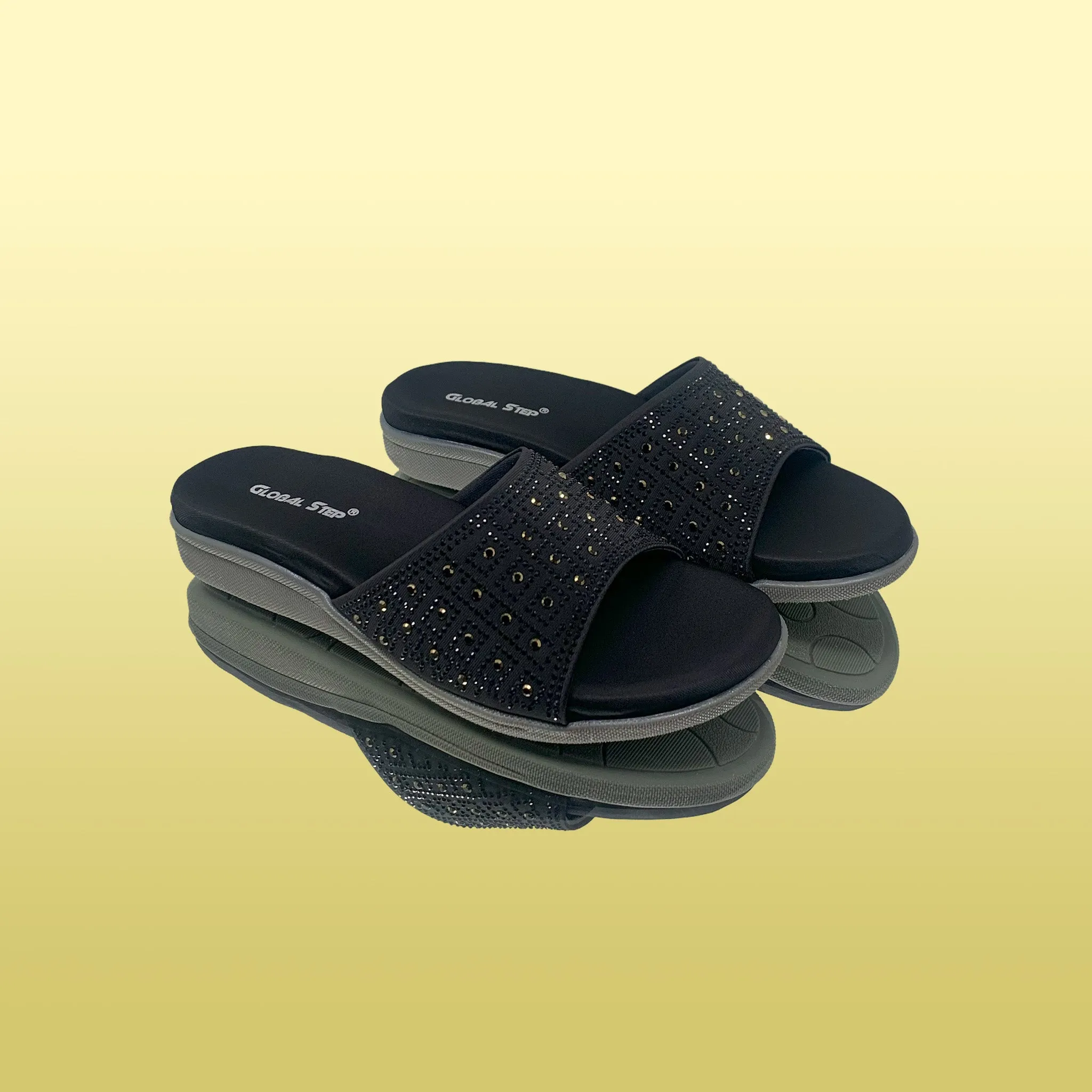 Black Slip-On Sandals