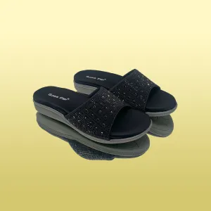 Black Slip-On Sandals