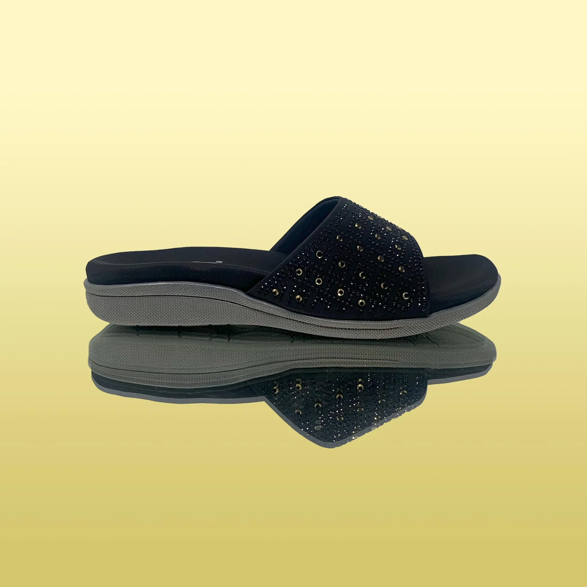 Black Slip-On Sandals