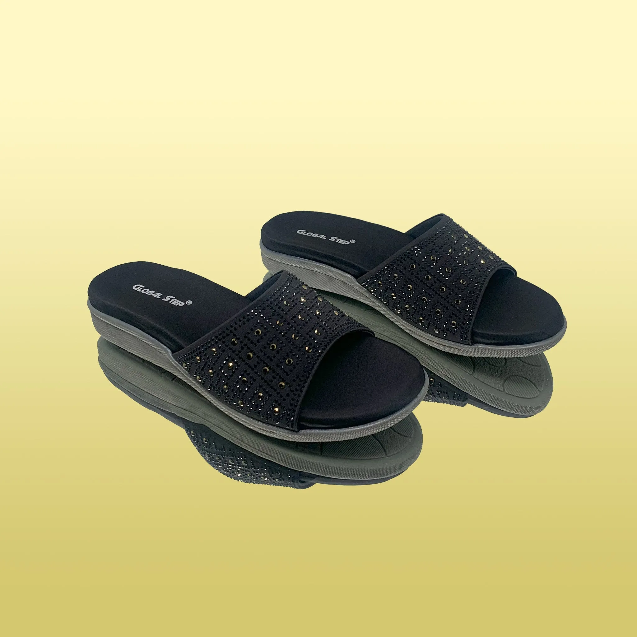 Black Slip-On Sandals