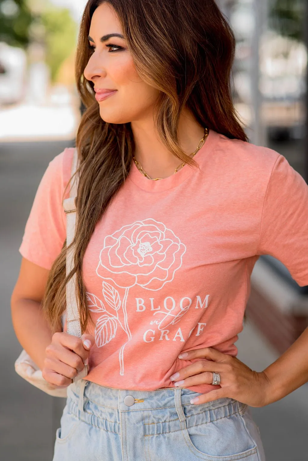 Bloom With Grace Heathered Graphic Tee