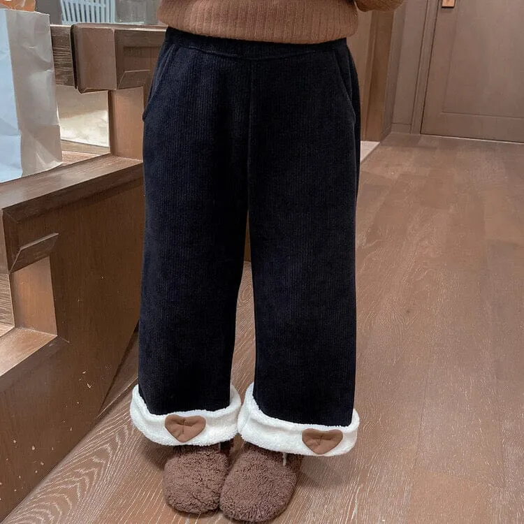 Bottom Heart Winter Plush Casual Pants