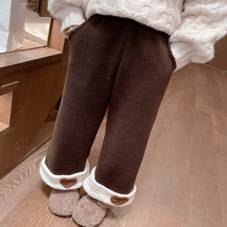 Bottom Heart Winter Plush Casual Pants