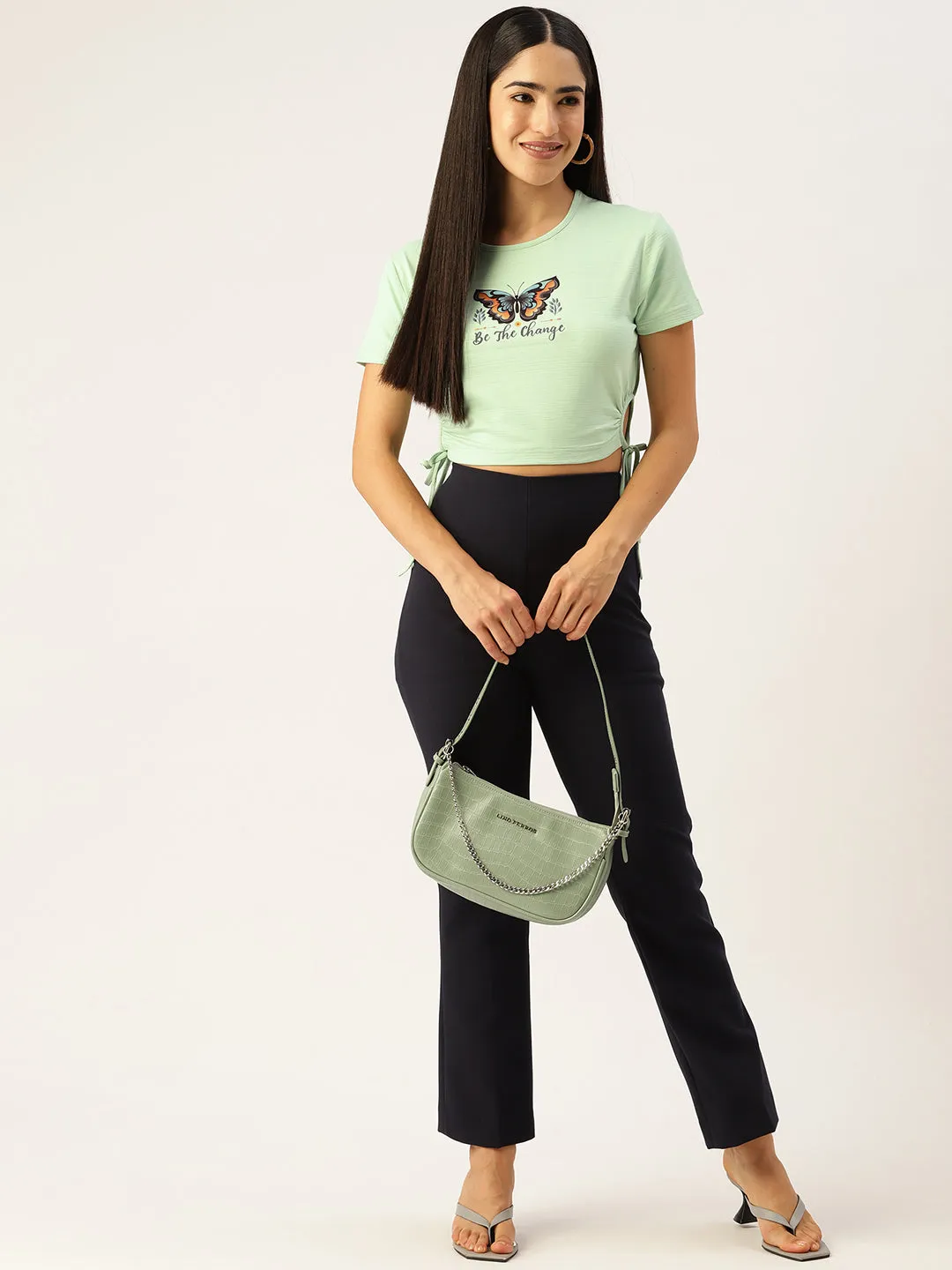 Butterfly Printed Crop Top