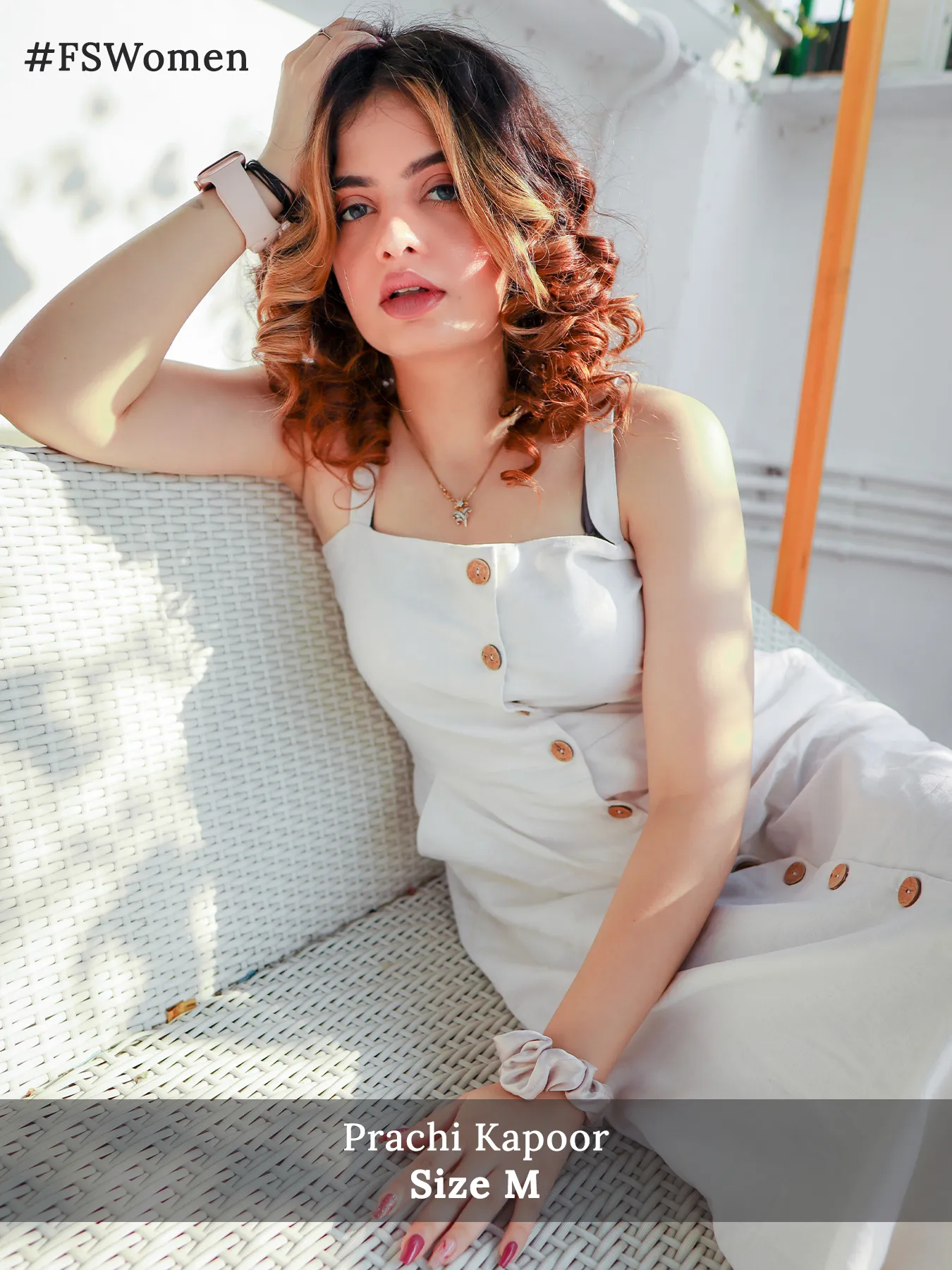 Button-Down Strap Midi Dress - White