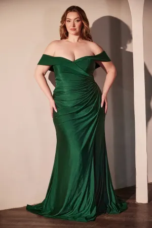 CINDERELLA DIVINE CD790C Stretch Spandex Off The Shoulder Curve Dress