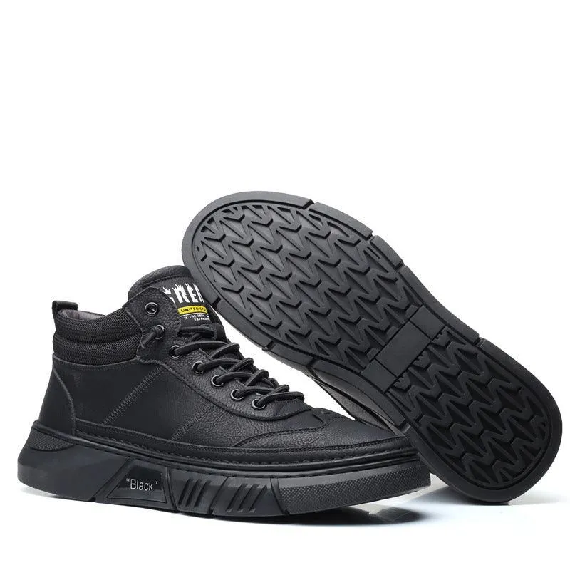Comfortable Solid Color Fashion Casual Fleece Warm Leather Shoes