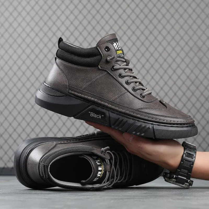 Comfortable Solid Color Fashion Casual Fleece Warm Leather Shoes