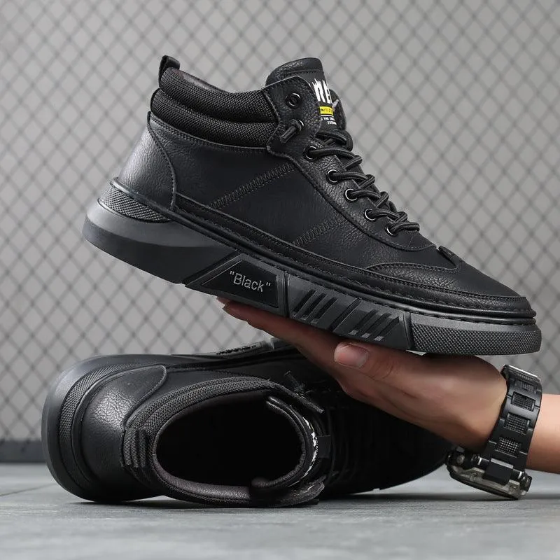 Comfortable Solid Color Fashion Casual Fleece Warm Leather Shoes