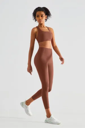 Crisscross Sports Bra & Yoga Leggings Activewear Set