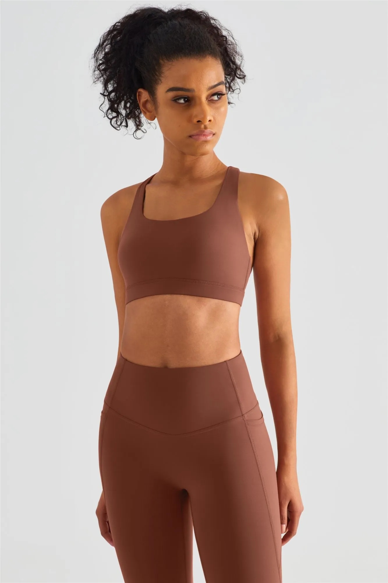 Crisscross Sports Bra & Yoga Leggings Activewear Set