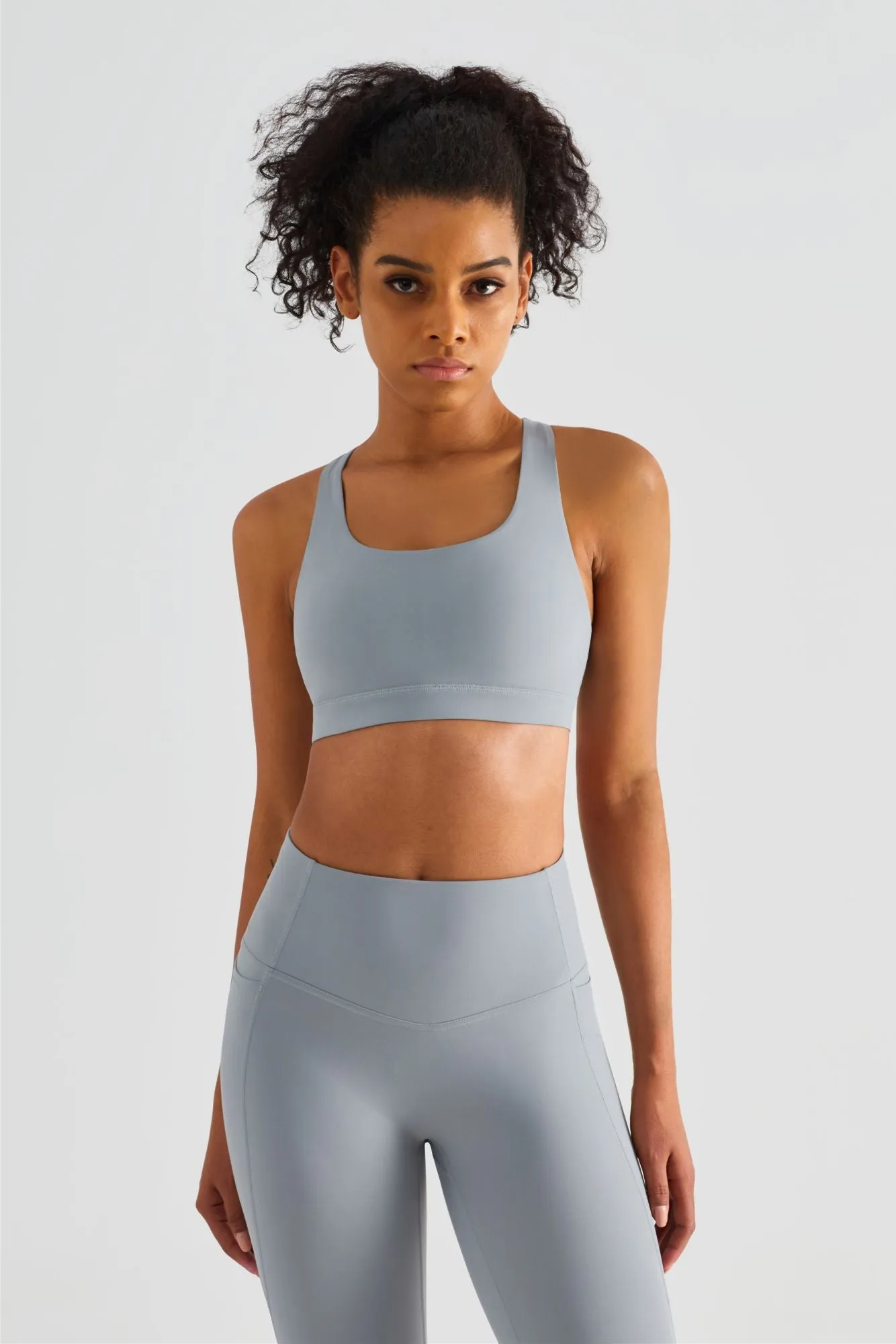 Crisscross Sports Bra & Yoga Leggings Activewear Set