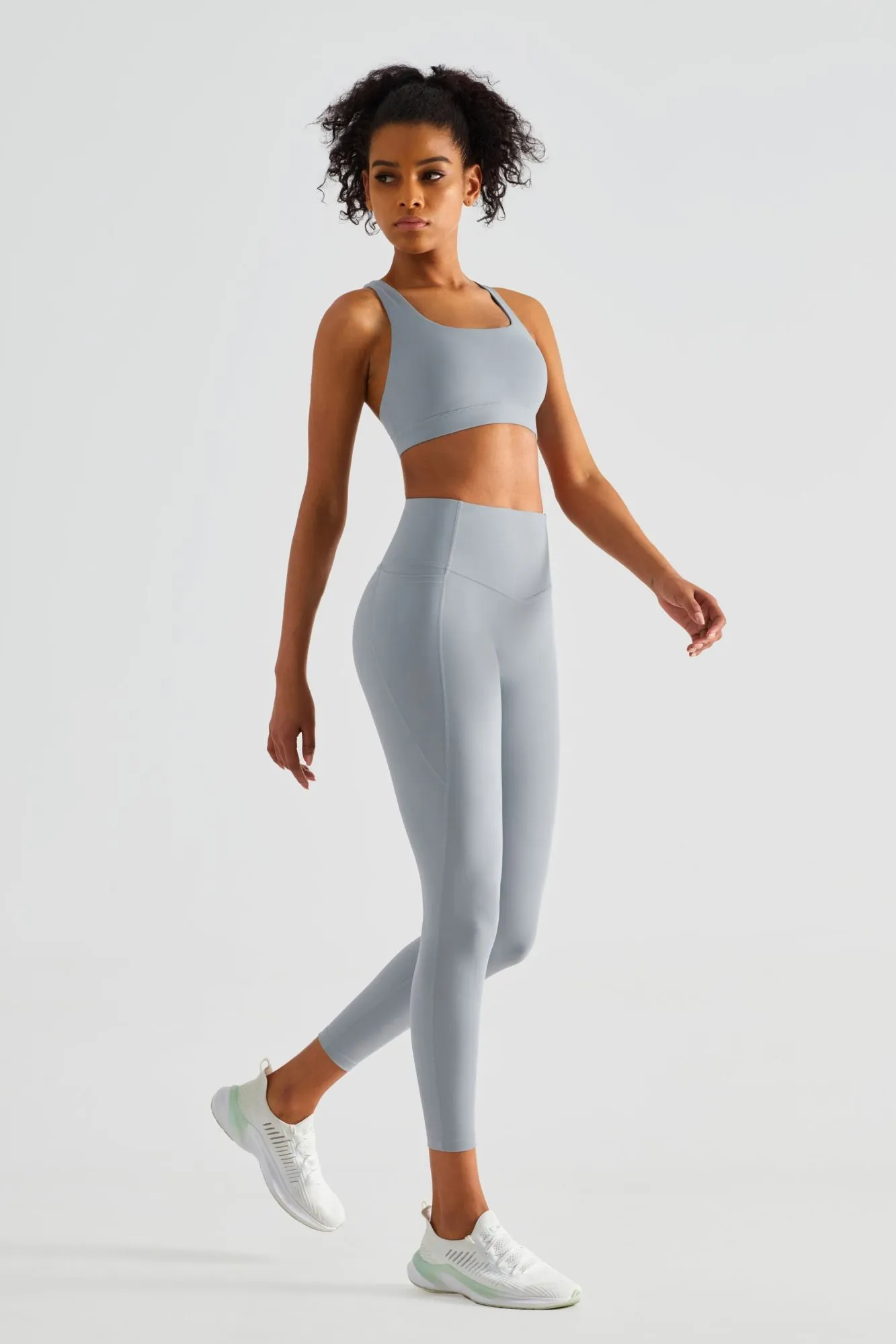 Crisscross Sports Bra & Yoga Leggings Activewear Set