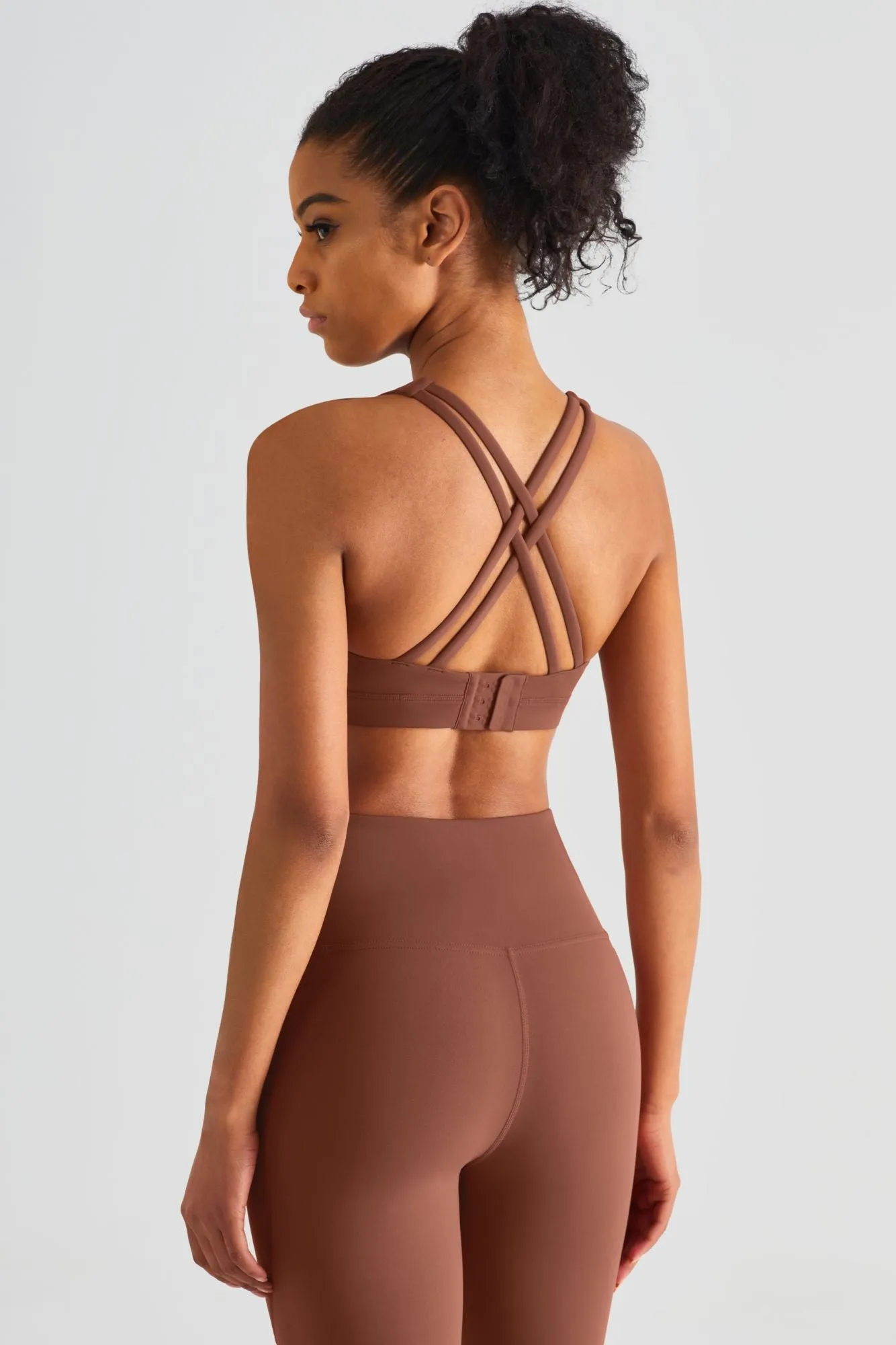 Crisscross Sports Bra & Yoga Leggings Activewear Set