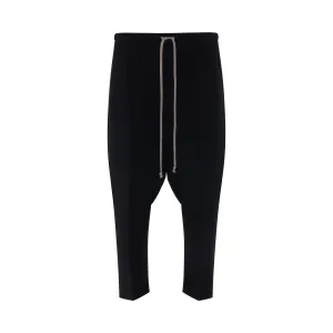 Drawstring Cropped Astaires Crepe Pants in Black