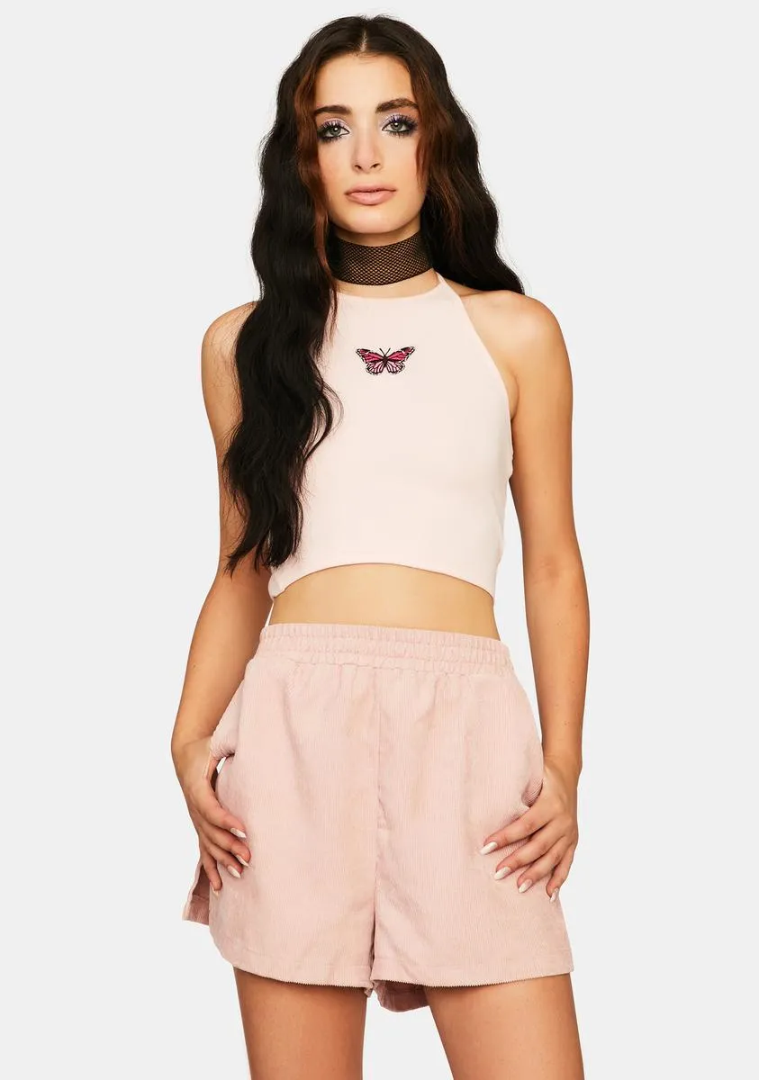 Dust Pink Cord Boxing Short