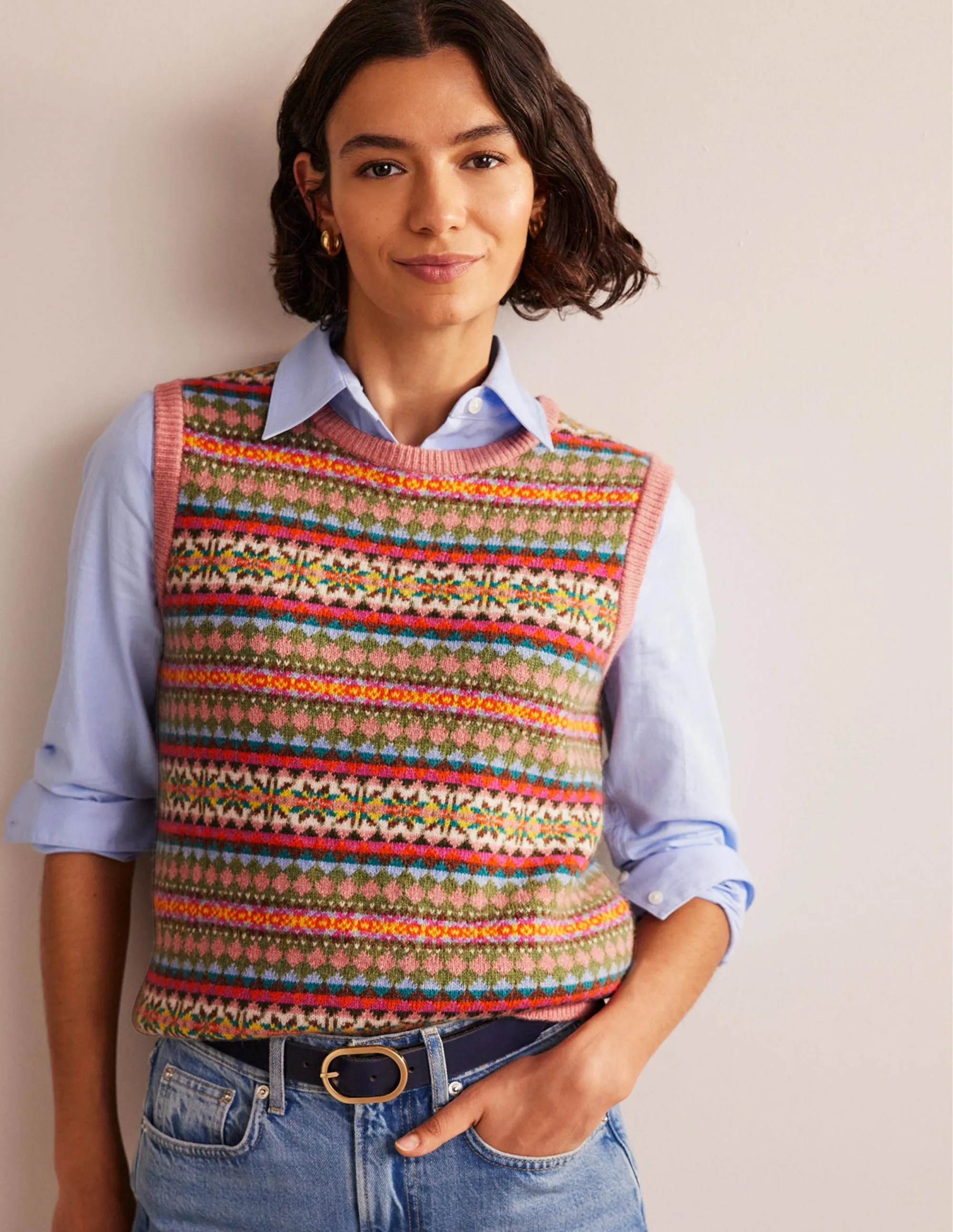 Edie Fair Isle Tank-Heritage Fair Isle