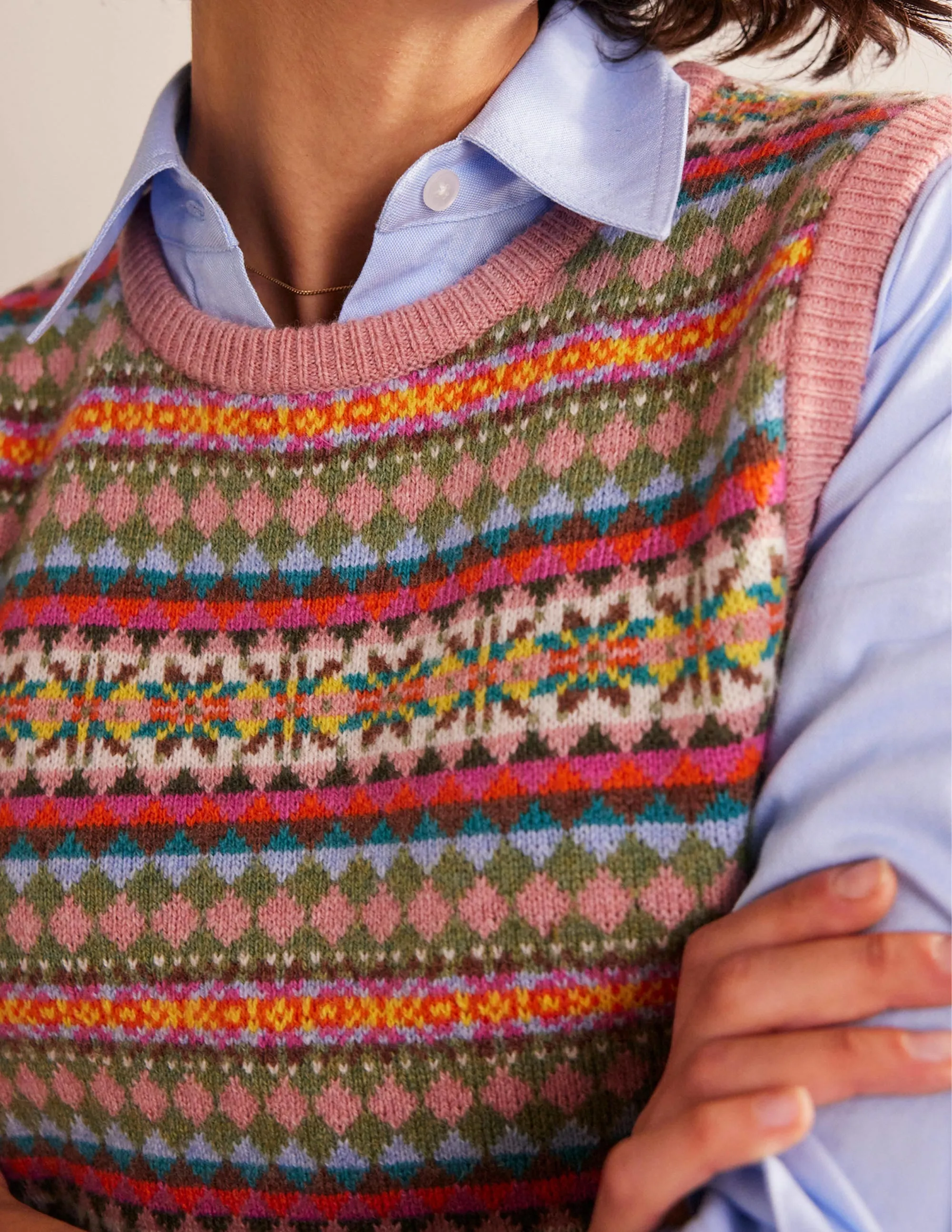 Edie Fair Isle Tank-Heritage Fair Isle