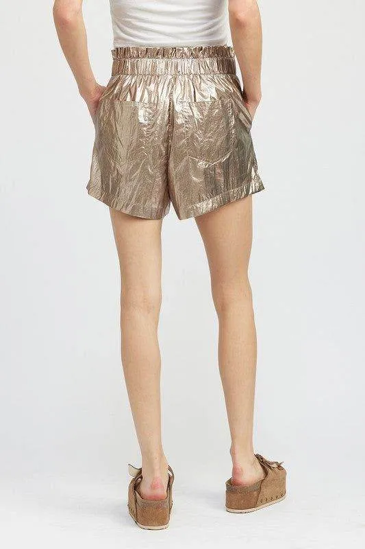 Emory Park Paperbag Metallic Shorts