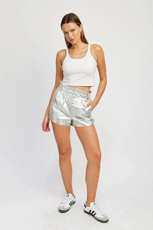 Emory Park Paperbag Metallic Shorts
