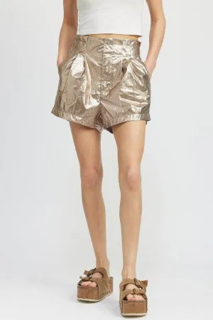 Emory Park Paperbag Metallic Shorts