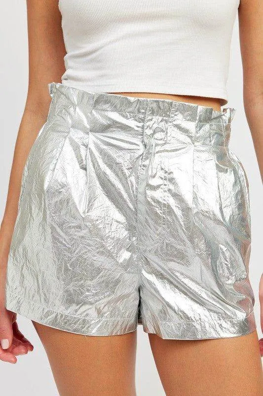 Emory Park Paperbag Metallic Shorts