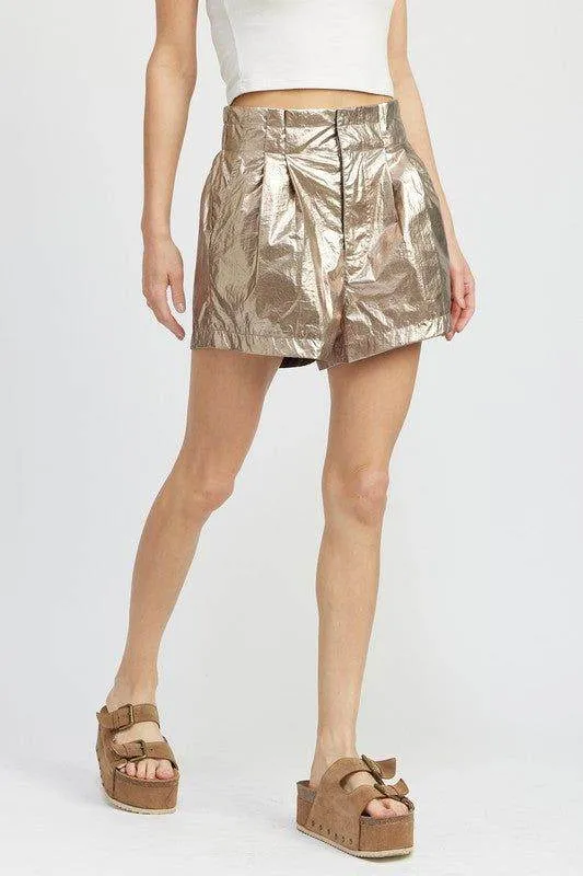 Emory Park Paperbag Metallic Shorts