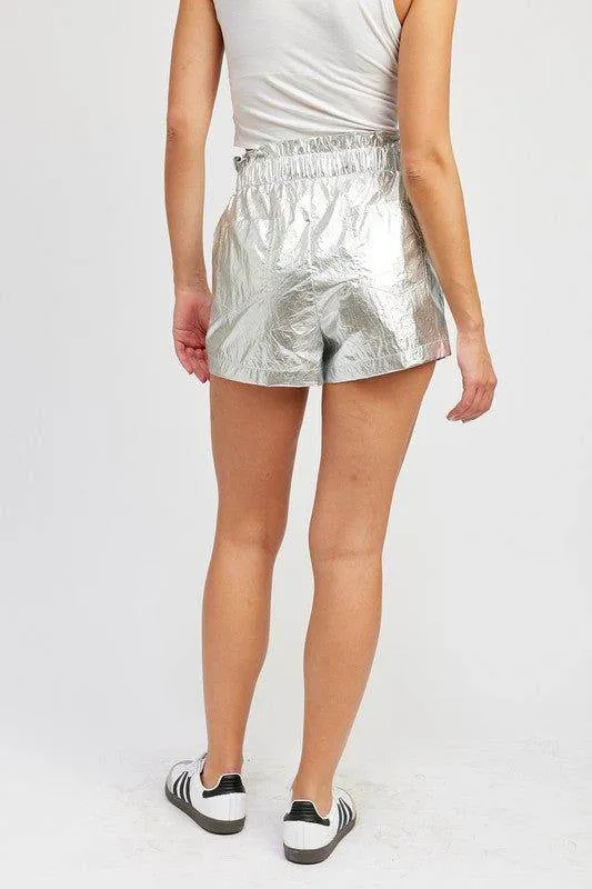 Emory Park Paperbag Metallic Shorts