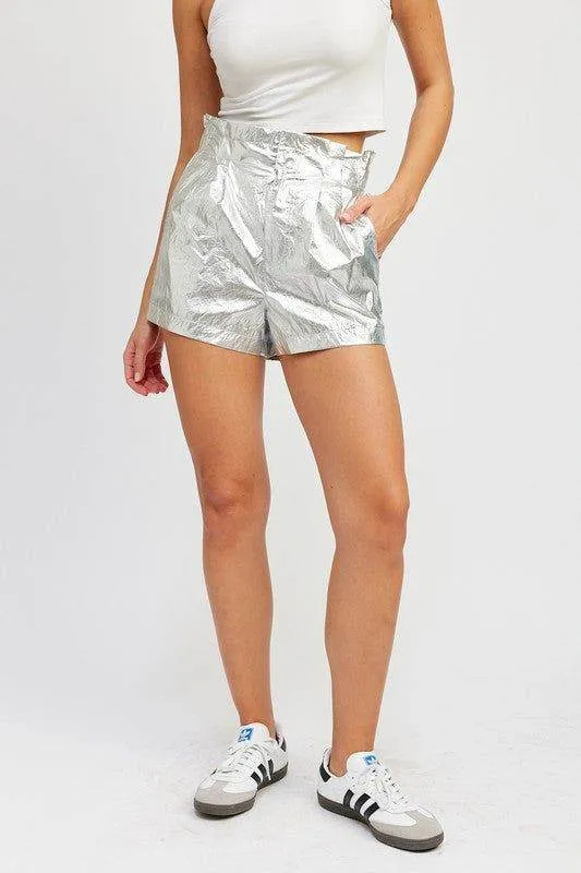 Emory Park Paperbag Metallic Shorts