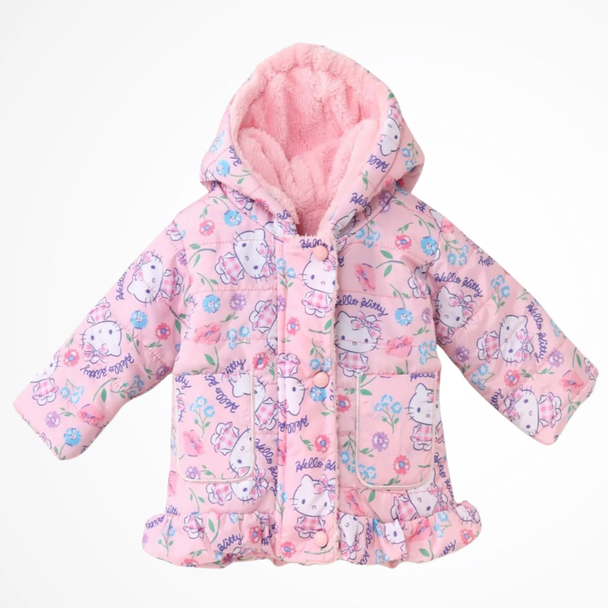 Hello Kitty Light Pink Lined Puffer Jacket