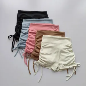 High Waisted Sexy Fitness Shorts with Drawstring Straps