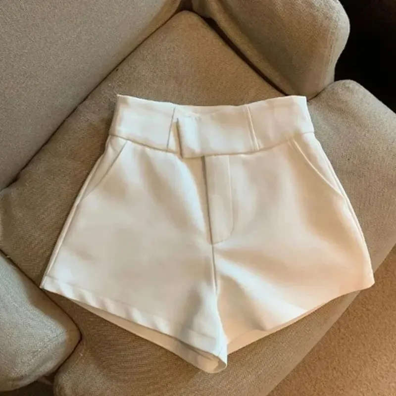 High Waisted Vintage  Black A-Line Women's Shorts