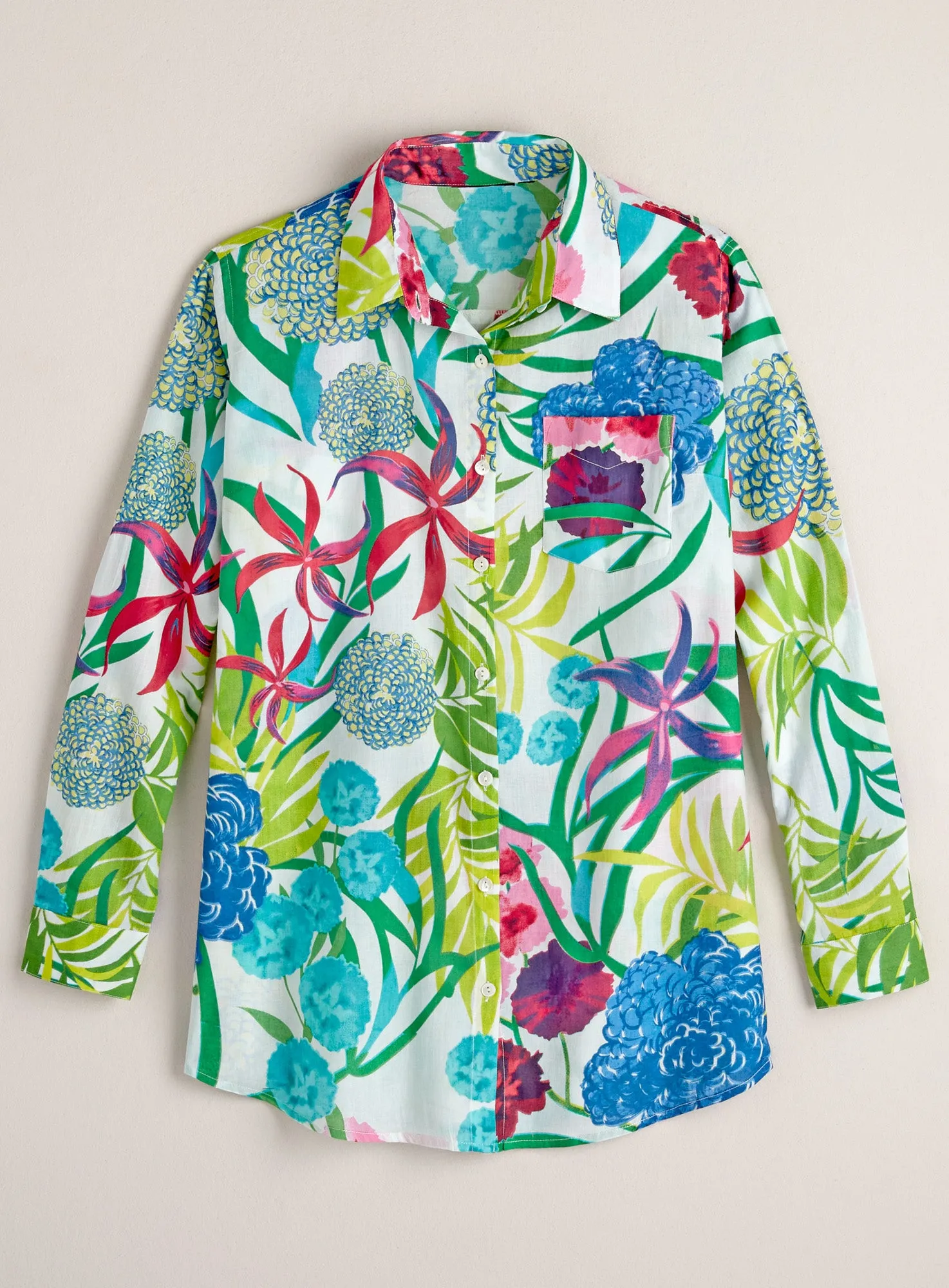 Hydrangea Button-down Blouse FINAL SALE (No Returns)