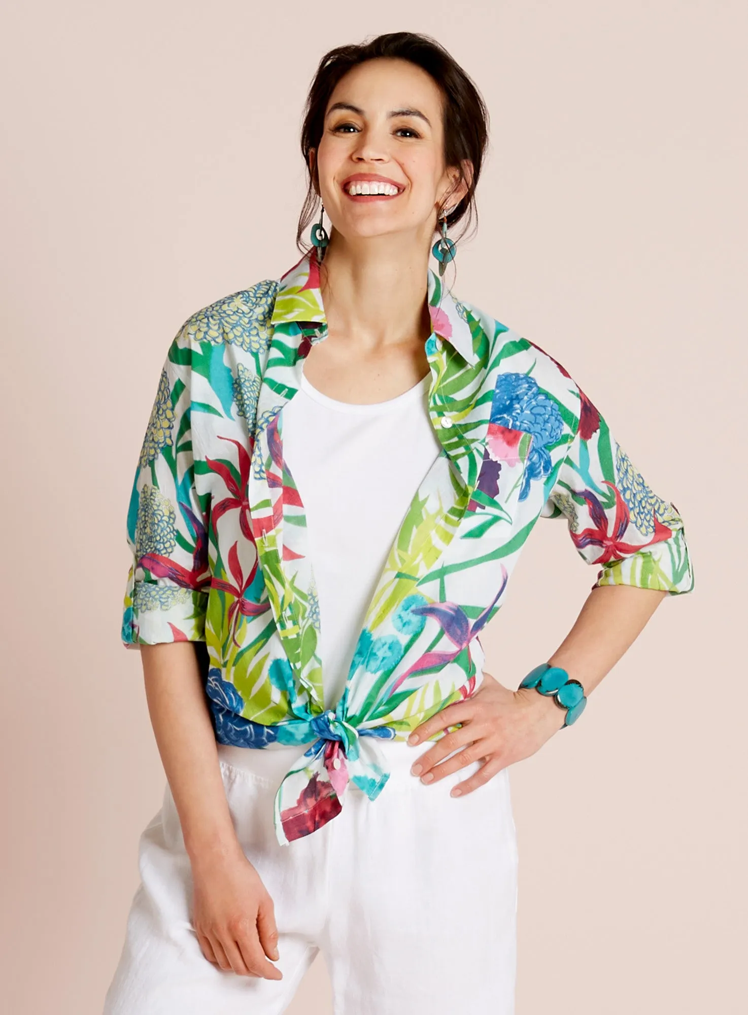 Hydrangea Button-down Blouse FINAL SALE (No Returns)