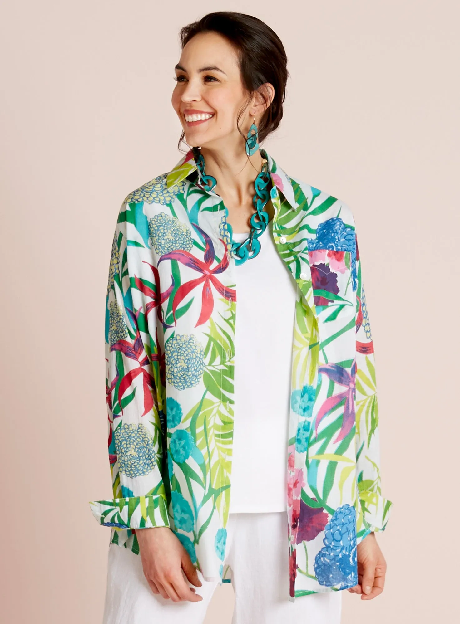Hydrangea Button-down Blouse FINAL SALE (No Returns)