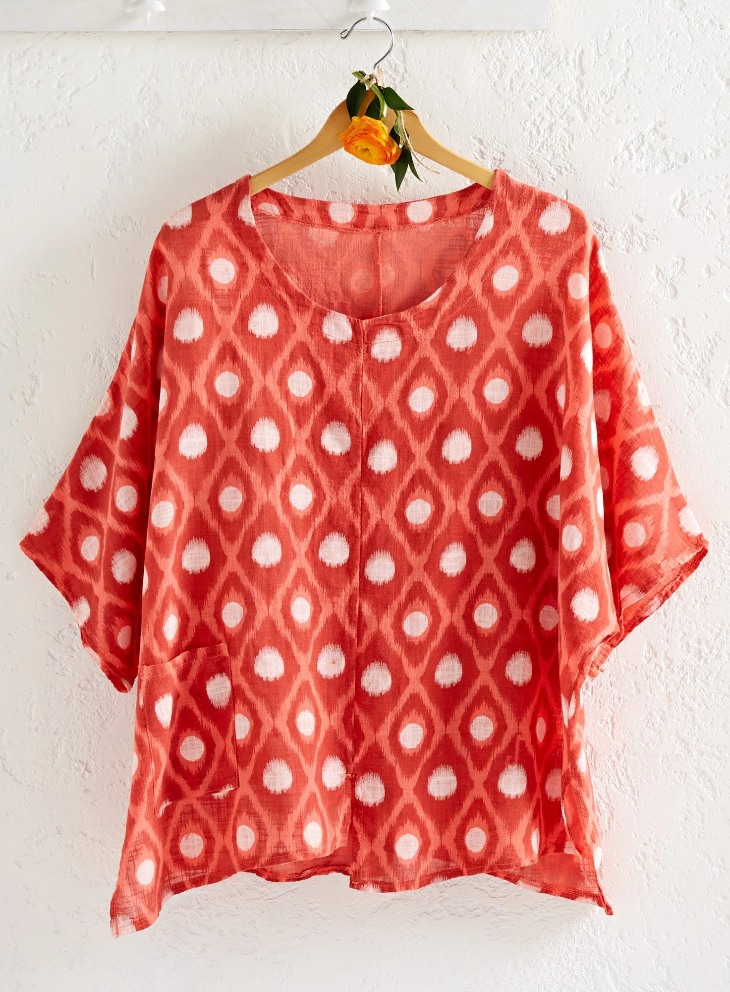 Ikat Dot Cotton Top FINAL SALE (No Returns)