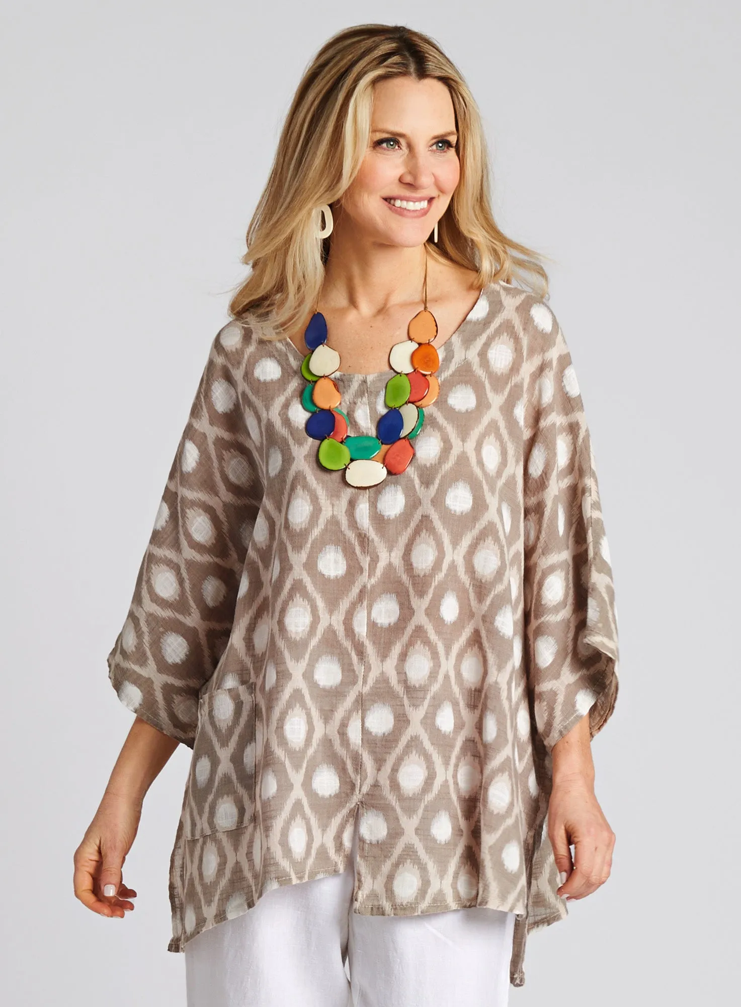 Ikat Dot Cotton Top FINAL SALE (No Returns)