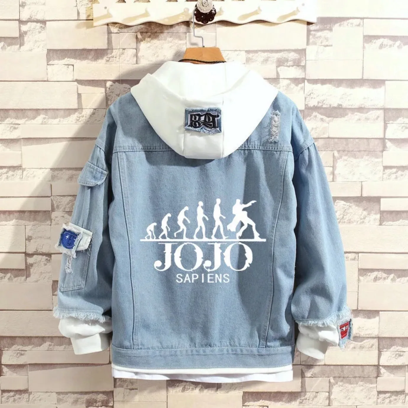JoJo's Bizarre Adventure Stylish Hooded Denim Jacket