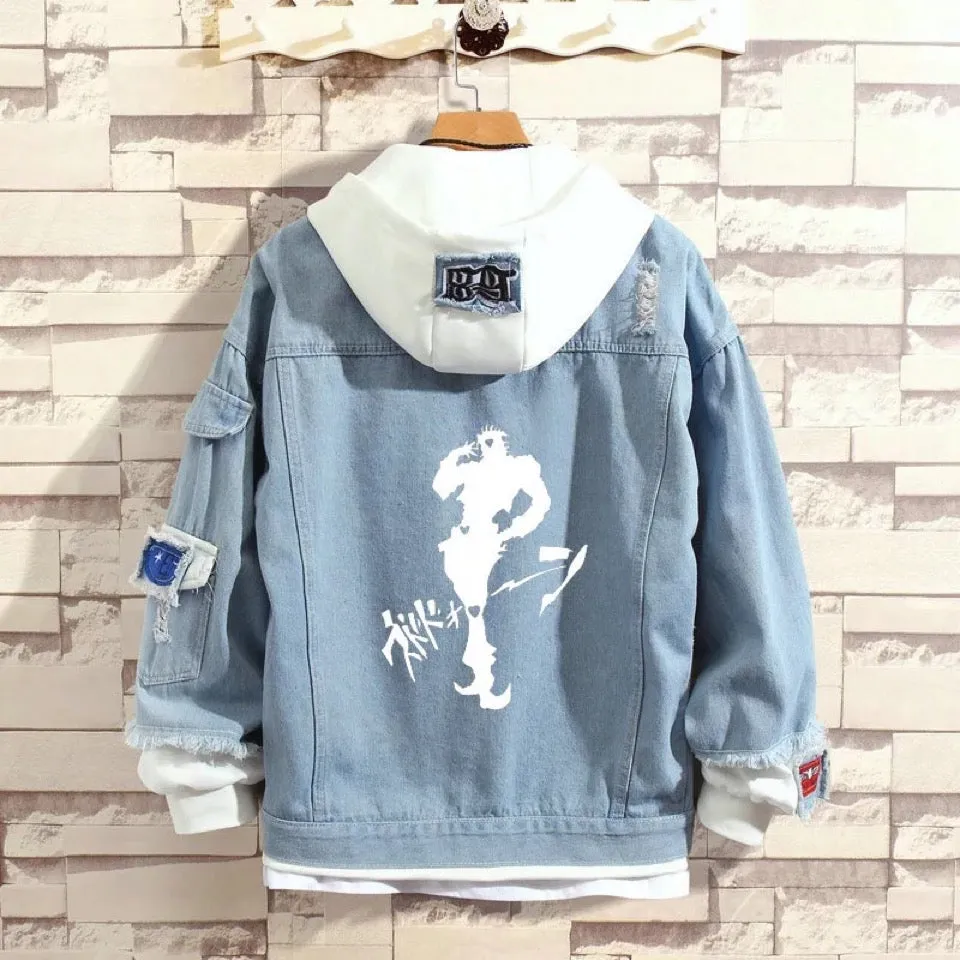JoJo's Bizarre Adventure Stylish Hooded Denim Jacket
