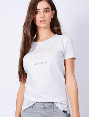 Keahi Cotton Jersey T-Shirt In Ice Grey Marl - Tokyo Laundry