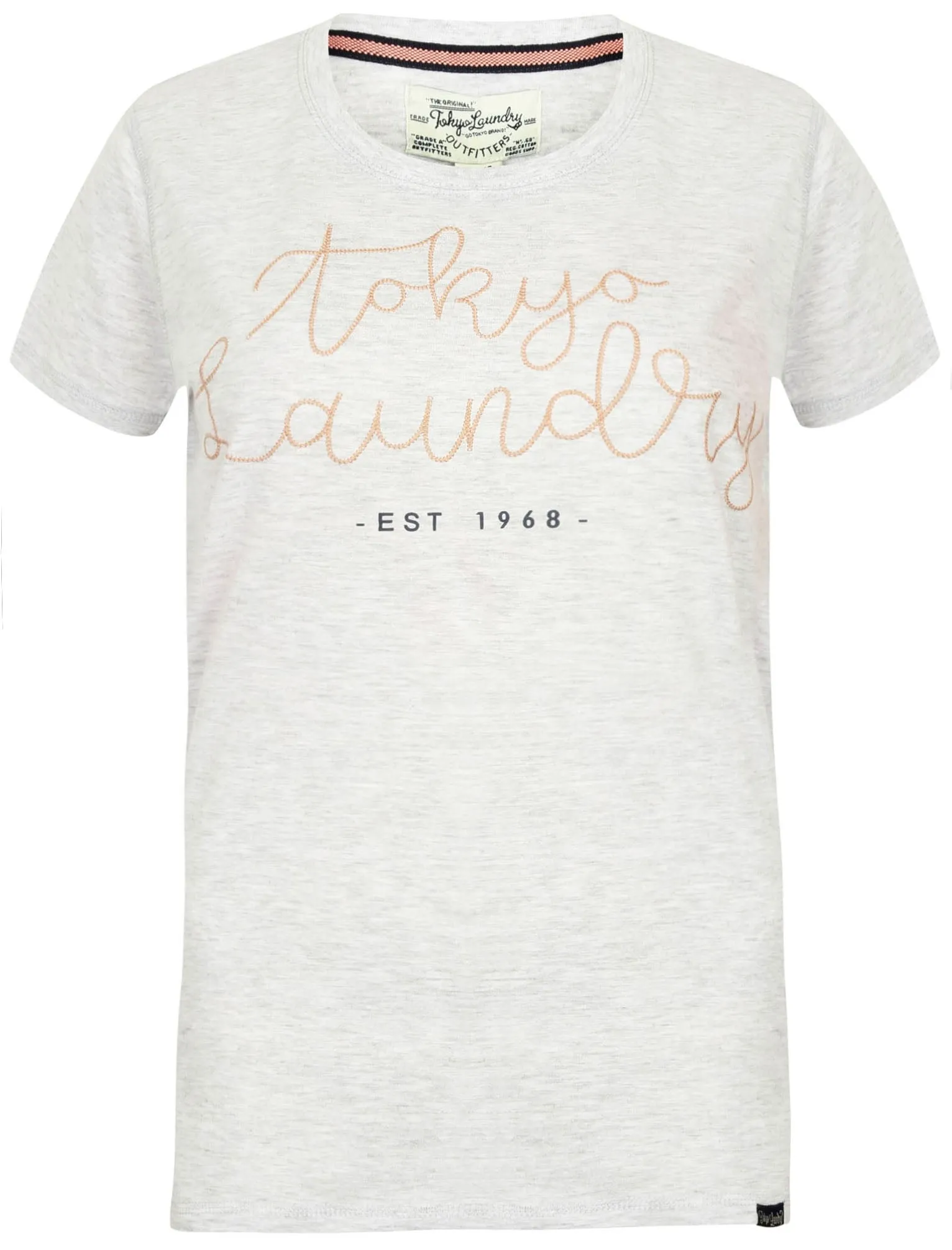 Keahi Cotton Jersey T-Shirt In Ice Grey Marl - Tokyo Laundry