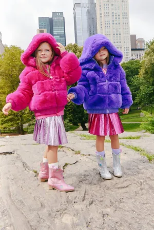 Lola   The Boys - Raspberry Sorbet Faux Coat
