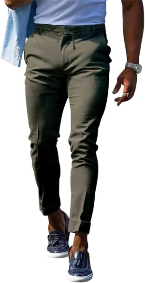 Men's Classic Stretch Chino Pants Big & Tall Extreme Motion Flat Front Regular Straight Pant Tapered Trousers for Work